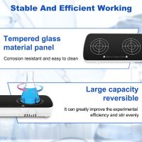 Mini Magnetic Stirrer with Stir Bar,2 Working Panel Lab Mixer,1L+1L Capacity,0-4000RPM Adjusat Speed