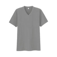 Tatchaya เสื้อยืด คอตตอน สีพื้น คอวี แขนสั้น Dark Grey (สีเทาดำ) Cotton 100%