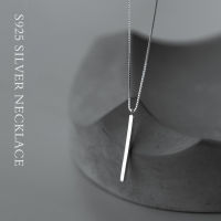 Modian Minimalist Sterling Silver 925 Geometric Long Stick Pendant Necklace for Women Gift Box Chain Korea Style Fine Jewelry