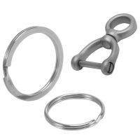 FEGVE Pure Titanium Alloy 360° Rotating Horseshoe Buckle Car Key Chain Stirrup Buckle Key Case Portable EDC Pendant