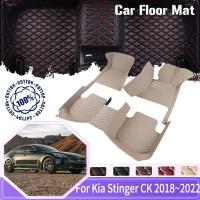 Floor Mats Car For Kia Stinger CK 2018 2022 5seat Universal Waterproof Carpet Leather Floor Mat Alfombrillas Rug Car Accessories