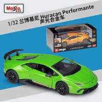 Bburago 1:32 Lamborghini Huracan PMMA กล่องแสดง Acousto แก้วนำแสงโลหะผสมจำลองดึงกลับรถเก็บของขวัญของเล่น