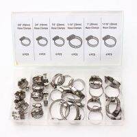 34pcs Assorted Stainless Steel Hose Clamp+Driver Jubilee Clip Style Set Kit Tool