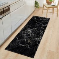【CW】 Carpet Marble Pattern Kitchen Rug Anti slip Bathroom Doormat Hallway Floor Rug Absorbent Bedside Carpet Mat Soft Foot Rug