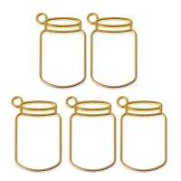 SENG♥5Pcs Floating Bottles Metal Frame Hollow Pendant Bezels UV Resin