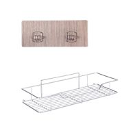 Stainless Steel Shower Organizer Basket Bathroom Shelf Wall Mounted Storage Rack with Suction Cup