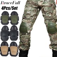 【hot】！ 4Pcs/Set Knee Elbow SetKnee Combat Paintall Skate Outdoor Guard