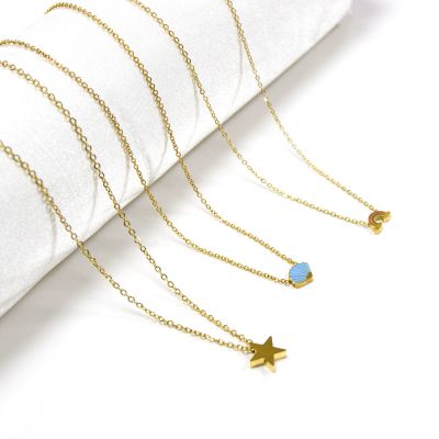 【CW】Cute Babygirls Necklaces Rainbow Acrylic Pendant Steel Collier Classic Summer Colorful Jewelry Romantic Kids Friends Fine Gifts