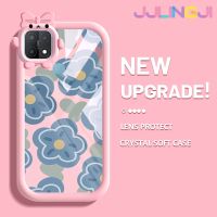 Jjlingji เคสสำหรับ OPPO A15 A35 A15s 4G เคสแฟชั่นลายดอกไม้สีสันสดใสน่ารักเล็กๆน้อยๆกล้องมอนสเตอร์สเตอร์นิ่มสำหรับเลนส์กันกระแทกแบบใสเคสความคิดสร้างสรรค์โปร่งใสเคสมือถือเรียบง่ายฝาครอบป้องกันซิลิโคน