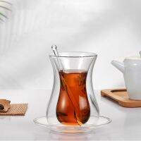 【CW】✸◎  Turkish Glass Cup Decoration Drinking Glasses Set Saucers with