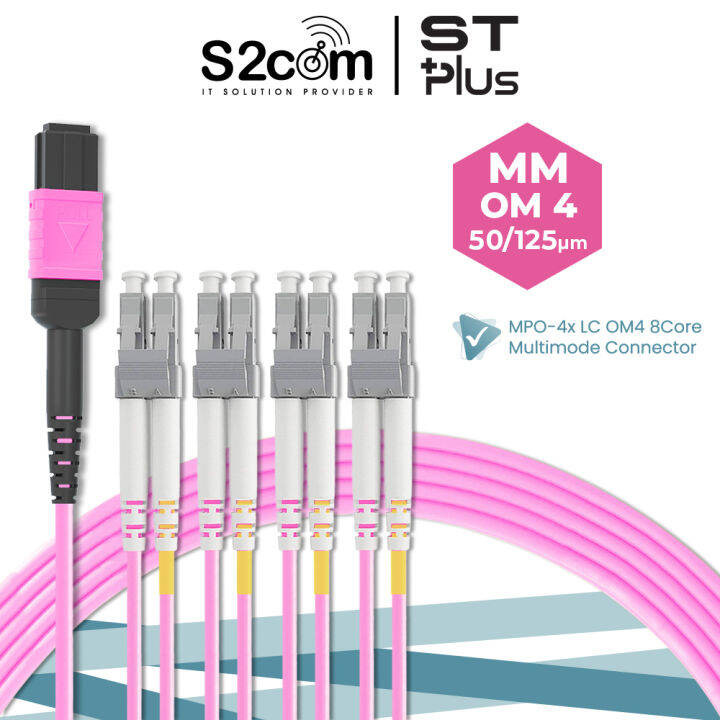 MPO (Female) to 4x LC OM4 8 Cores Multimode Fiber Optic Patch Cord ...