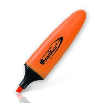 ปากกาเน้นข้อความพร้อมกระเป๋าาใส่ปากกา-ปากกาไฮไลท์-highlighter-ควอนตั้ม-quantum-qh-710-สีนีออนคละ5สีฟรีปากกา