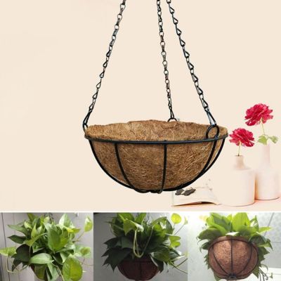 [Like Activities] Cococonut Planter Pot Hanging BasketPot Holders Iron Chain Hanging PlanterBasketDecoration