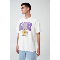 เสื้อยืดพิมพ์ลายเสื้อยืดเสื้อยืดลิขสิทธิ์แท้ NBA T-Shirt (Limited Edition) | LA Lakers / WhiteS-4XL