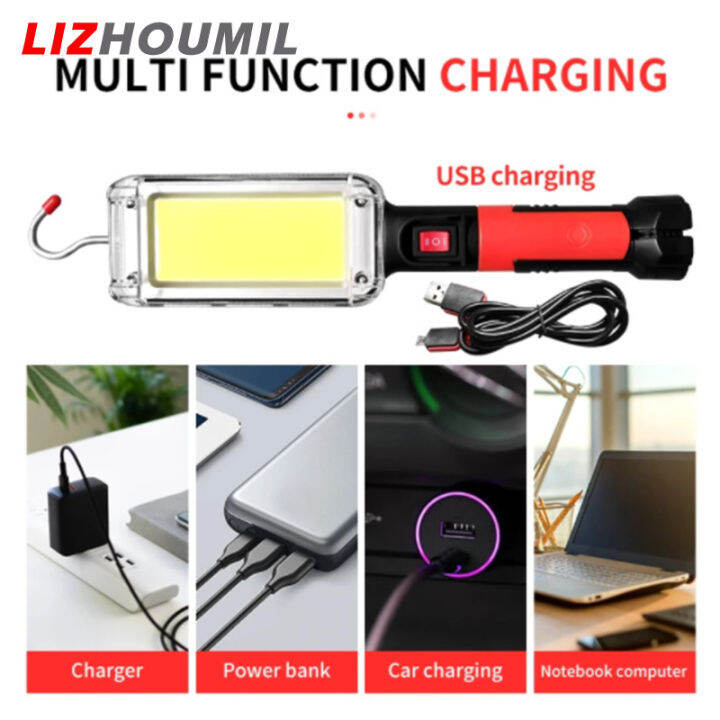 lizhoumil-ไฟฉายแรงสูงสำหรับงาน-led-แบบพกพาไฟ700lm-กันน้ำ-usb-ไฟฉายทรงซังข้าวโพดตะเกียงตั้งแคมป์พร้อมตะขอ