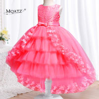 TOP☆MQATZ New High Quality Baby Girl Lace Princess Dress For Kids Elegant Birthday Party Trailing Christmas Clothes 3-12 Years T5399