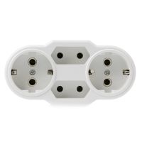 【No-profit】 CRAZY DEAL mall EU Type Conversion Plug TO 4 Way EU Power Adapter Socket Travel Plugs