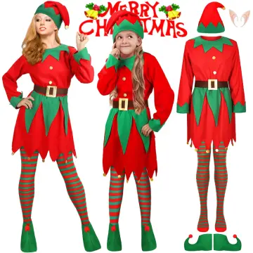 LADIES CHRISTMAS TIGHTS STOCKINGS FESTIVE ELF MRS CLAUS ACCESSORY