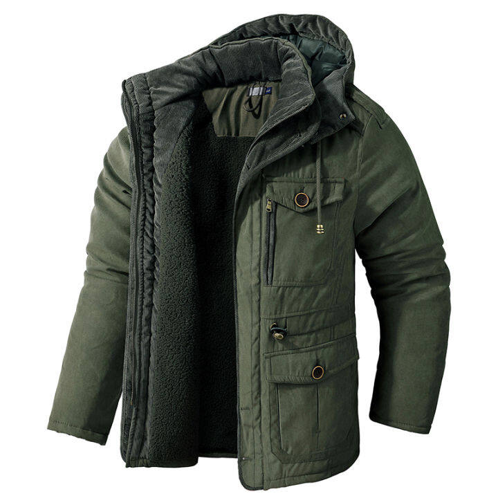 Mens thicken warm outlet wool plain outerwear