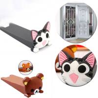 Door Stopper Wedge Finger Protector Silicone Door Stops Cute Cartoon Cat Bear Style Flexible Door Holder Decorative for Home Door Hardware Locks