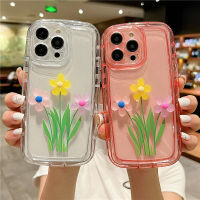 เคส S21 S22เฉียบลายดอกไม้เรืองแสง3D เกาหลีสำหรับ A54 Samsung 14 34 A23 13 A32 52 72 50 30S 51 71 12 S23เคสกันกระแทกแบบใส