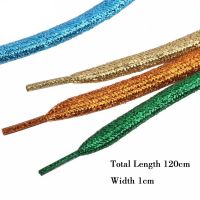 1 Pair Colorful Shoelaces For Sneakers Metallic Glitter Shiny man women Gold Shoelaces 120cm Flat shoe laces running shoe String