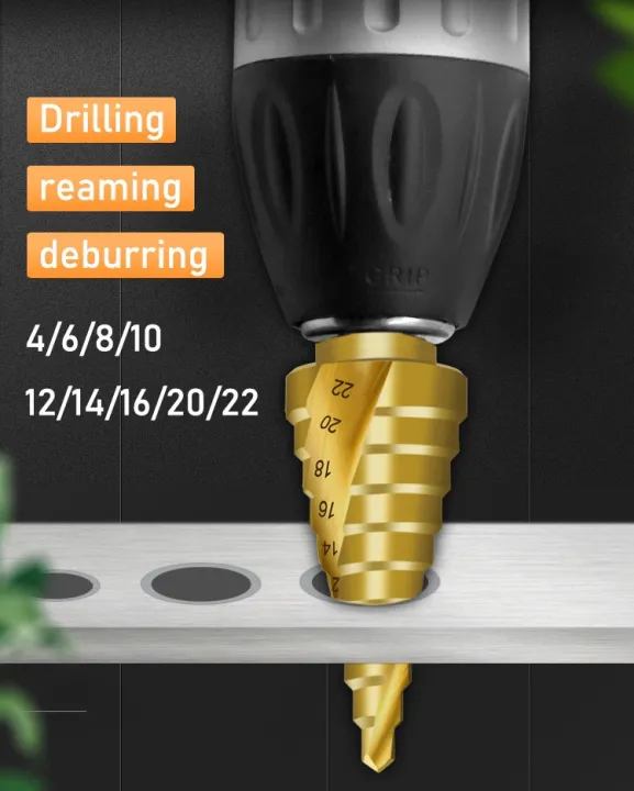 hss-4-20mm-titanium-coated-spiral-groove-step-drill-bit-for-drilling-aluminum-metal-wood-holes-on-plates-cutter-core-drill-bits