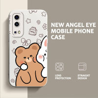 เคสลาย Angel Eyes สำหรับ Vivo Y72 Y52 5G Y81 Y76 Y75 Y33S Y81S Y85 Y91 Y91i V9 V9เยาวชน IQOO Z3หมีซิลิโคนรูปกระต่ายโทรศัพท์สี่เหลี่ยมคลุมกล้องทั้งหมดปกป้อง TPU นิ่มกันกระแทก