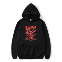 Japanese Anime Tengen Toppa Gurren Lagann Graphic Print Hoodie Men Vintage Cartoon Manga Hoodies Man Oversized Sweatshirt Size XS-4XL