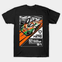 HQ T-ShirtGILDAN เสื้อยืดผ้าฝ้าย 100% พิมพ์ลาย Mazda 787B Dumans 91 แฟชั่นผู้ชาย เสื้อยืดคอกลม