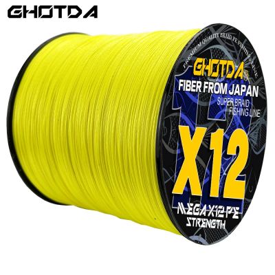 （A Decent035）GHOTDA New Line Braided PE 12 Strands X12 300M 100M Strong Saltwaterr Fishing Wire 25/30/39/50/65/77/92/120LB