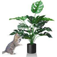 Artificial Plants for Home Decor Indoor Faux Plant 28" Tall Monstera Deliciosa Plant with 18 Leaves &amp; Pot Large Fake Plant for Office Modern Decoration Housewarming Gift