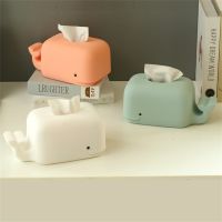 Silicone Tissue Box Phone Holder Whale Shape Kitchen Bathroom Home Office Storage Boxes Desktop Napkin Holder Dispenser Case Tissue Holders