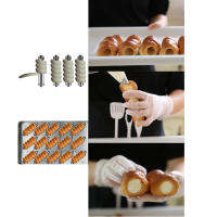 ERMAKOVA 12 Pcs Stainless Steel Non-stick Cream Horn Danish Pastry Mold Tube Cream Horn Mold Roll Croissant Baking Mold Tool