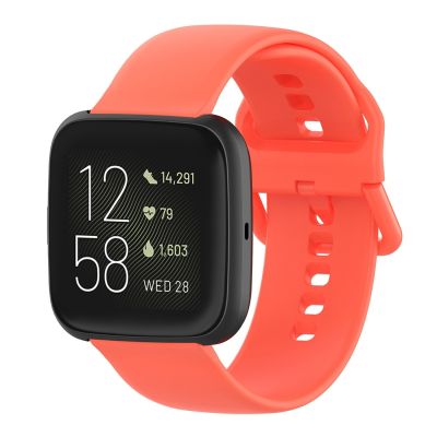 สายนาฬิกาข้อมือสายรัดข้อมือซิลิโคนหัวเข็มขัดมีสีสัน23มม. สำหรับ Fitbit Versa 2 / Versa / Versa Lite/Blaze,ขนาด: L (สีแดงแตงโม) (ของตัวเอง)