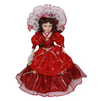 40cm Vintage Style Porcelain Woman Doll Crafts Red Kids Best Gift