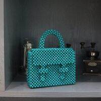 Customized Bolsos Mujer Women 39;s Retro Simple Handheld Wave New In Handag Design Versatile Work Celebrity Hand-woven Beaded Bag