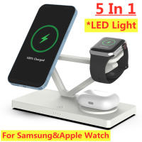 30W 5 In 1 Fast Magnetic Wireless Charger Stand Pad แท่นชาร์จศัพท์สำหรับ 14 13 12 Apple Samsung Watch