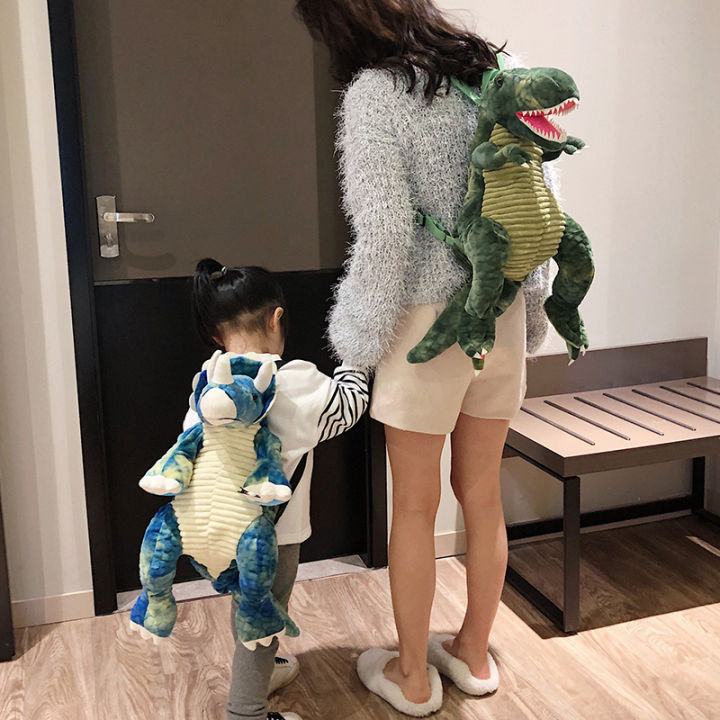 new-fashion-parent-child-creative-3d-dinosaur-backpack-cute-animal-cartoon-plush-backpack-dinosaurs-bag-for-children-kids-gifts