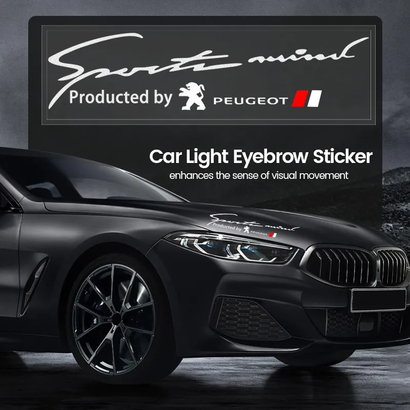 Car Sticker Creative Light Headlight Eyebrow Reflective Decoration Decal  For Peugeot 308 307 206 208 207 3008 508 407