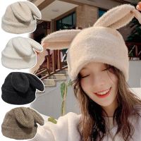 【YD】 Dangling Ears Fur Hat Warm Knitted Wool Hats Cap Korean Ear bonnets skullies beanies