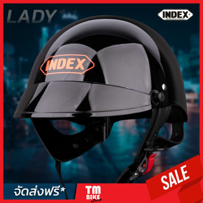 (ส่งฟรี)หมวกกันน็อค INDEX รุ่น Lady NEW (สีดำ) หมวกกันน็อคถูก ขนาดเดียว เทียบเท่า L(59-60)cm  แถมฟรี ชิลด์หน้าคละสี 1ชิ้น by TM BIKE SHOP