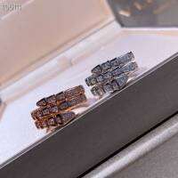 บริสุทธิ์ 18K แหวนงูทอง Moissanite AU750 แหวนเพชรกระดูกงูทองคำขาวแหวนคู่ลมเย็นสูง ~