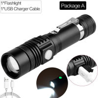 C2 Ultra Bright LED Flashlight With XP-L V6 LED lamp beads Waterproof Torch Zoomable 4 lighting modes Multi-function USB chargin