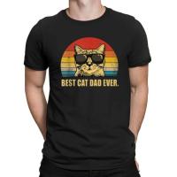 Best Cat Dad Ever Sunglasses Vintage Version MenS Black T-Shirt Homme 2019 New Casual Short-Sleeved Men Men Cool Tees Tops