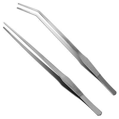 Aquarium Tweezers Extra Long 15 Inches, Liveek Stainless Steel Straight and Curved Tweezers 38cm Extra Long Tweezers