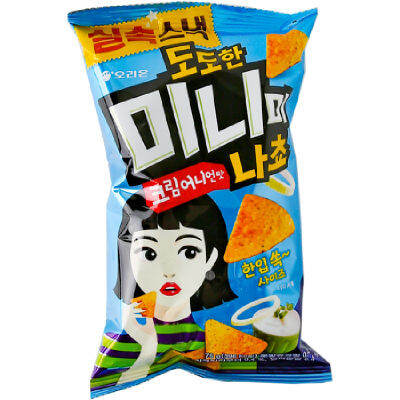 ขนมเกาหลีรสหัวหอม orion mini cream onion flavor 76g 도도한 미니미 크림어니언맛 นาโช่เกาหลี