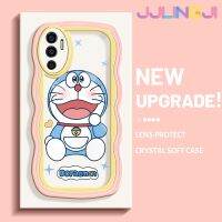 Jlingji เคสสำหรับ VIVO V23E 4G V23E 5G V23 5G S12 5G Y75การ์ตูนแฮปปี้โดราเอมอนลายขอบซิลิโคนของเหลวแบบดั้งเดิมเคสโทรศัพท์คลุมทั้งหมดเลนส์ตัวปกป้องกล้องถ่ายรูปเคสด้านหลังเคสนิ่ม