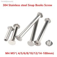 □✟ 10pcs M4 M5 304 Stainless Steel Flat Head Rivet Book To Lock Screw Snap Rivet Books Butt Screw Photo Album Binding Screw