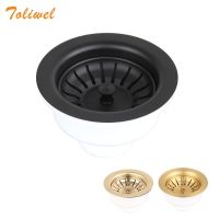 114MM Sink Dish Drainer Strainer Drain Kit for Single Bowl Kitchen Sink Drainage Waste Kit Brushed Gold Black Brass Filter Mesh Covers